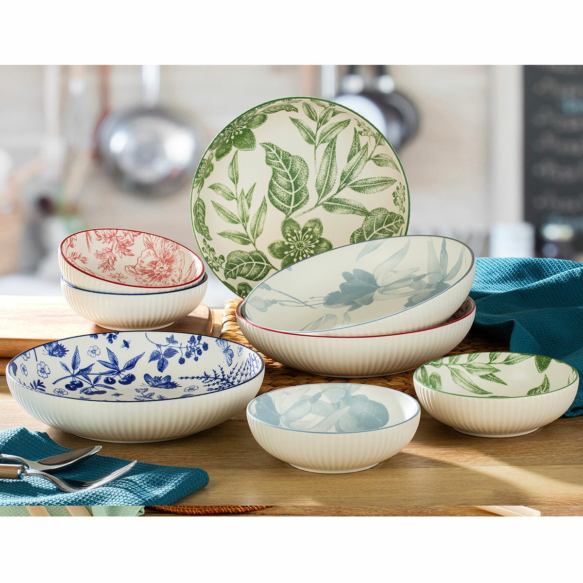 Signature Housewares Botanical Bowl Set, 8 Piece