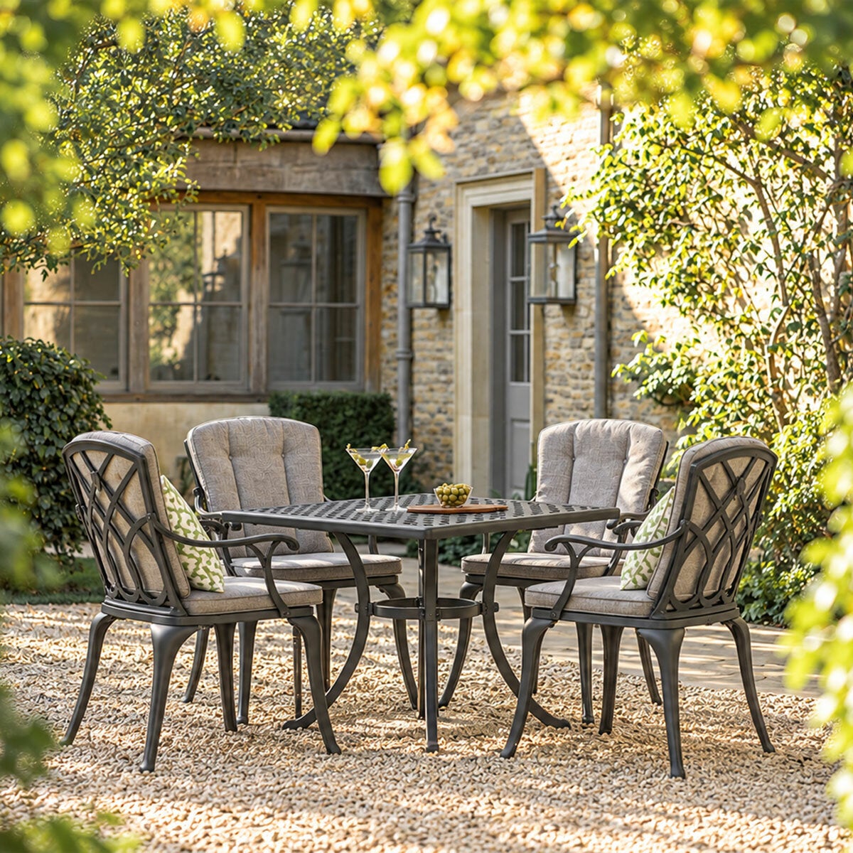 Bramblecrest Milan 5 Piece Dining Set in Black