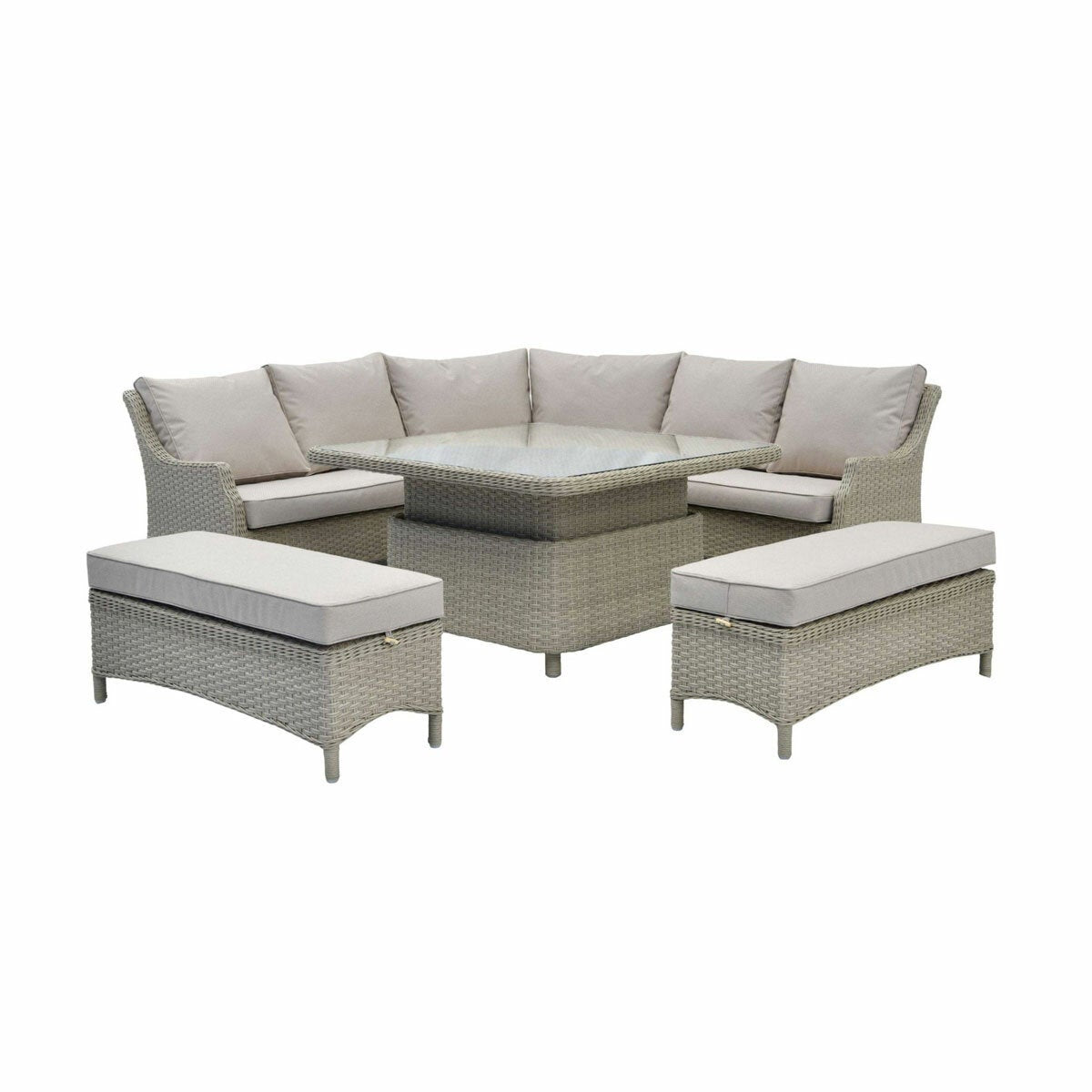 Bramblecrest Woodchester Corner Patio Set with Adjustable Table