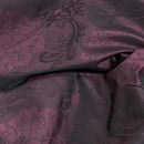 Damask Faux Silk Slub Upholstery Curtain Brocade Fabric, Purple
