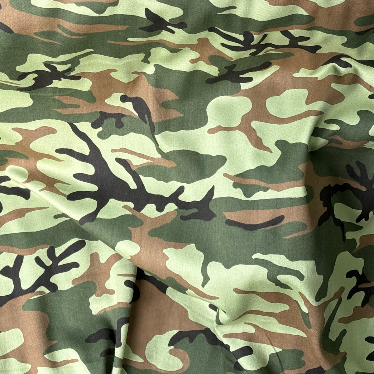 Army Camo 100% Cotton Drill Camouflage Dress Craft Fabric 137cm, Green - Bull Ring Fabrics