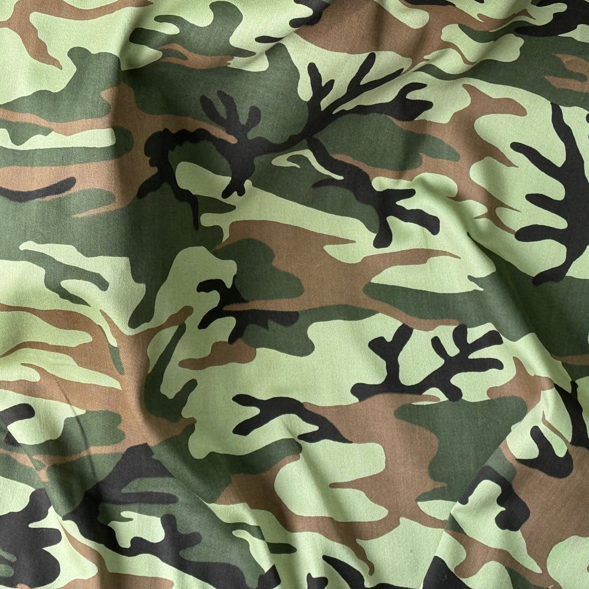 Army Camo 100% Cotton Drill Camouflage Dress Craft Fabric 137cm, Green - Bull Ring Fabrics