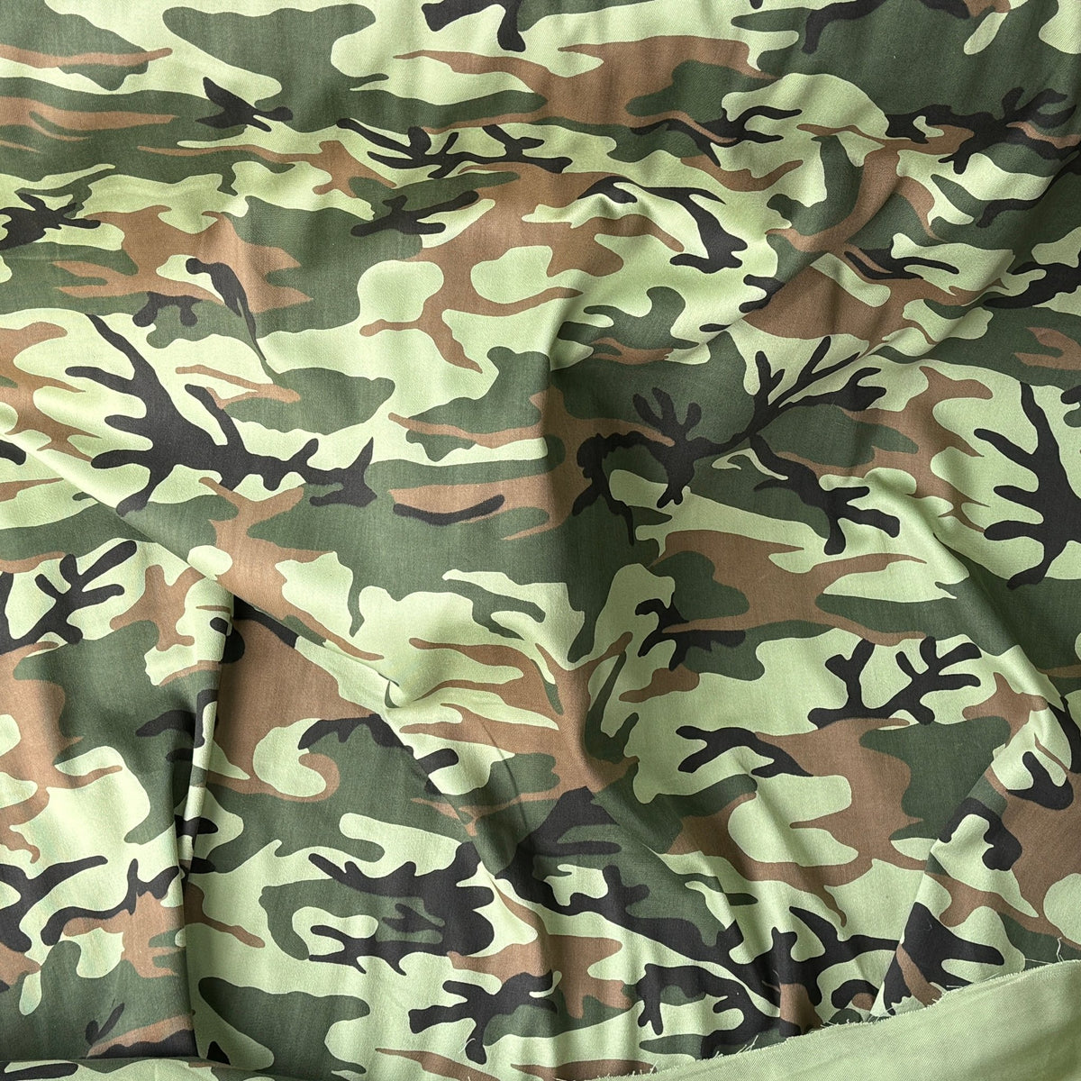 Army Camo 100% Cotton Drill Camouflage Dress Craft Fabric 137cm, Green - Bull Ring Fabrics