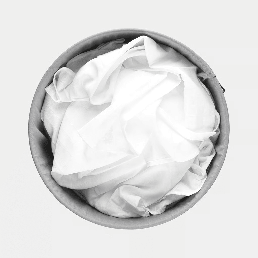 Brabantia 60L Laundry Bin White | Quick-Drop Lid | Removable Cotton Bag - Bull Ring Fabrics