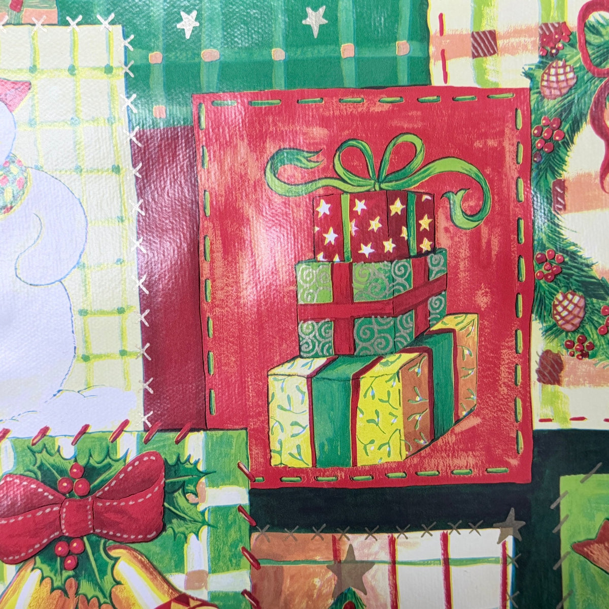 Christmas Oilcloth PVC Multi Patchwork Xmas Tablecloth Fabric - Bull Ring Fabrics