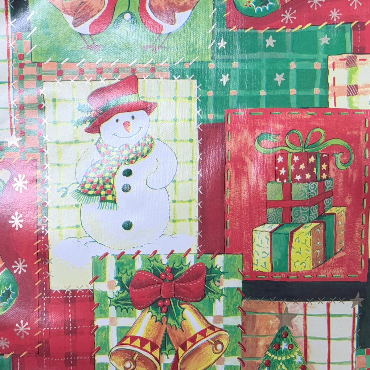Christmas Oilcloth PVC Multi Patchwork Xmas Tablecloth Fabric - Bull Ring Fabrics