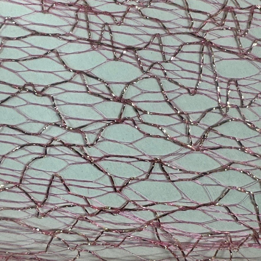 Cobweb Mesh Soft Tulle Fabric Dressmaking 60" Cerise/Gold - Bull Ring Fabrics