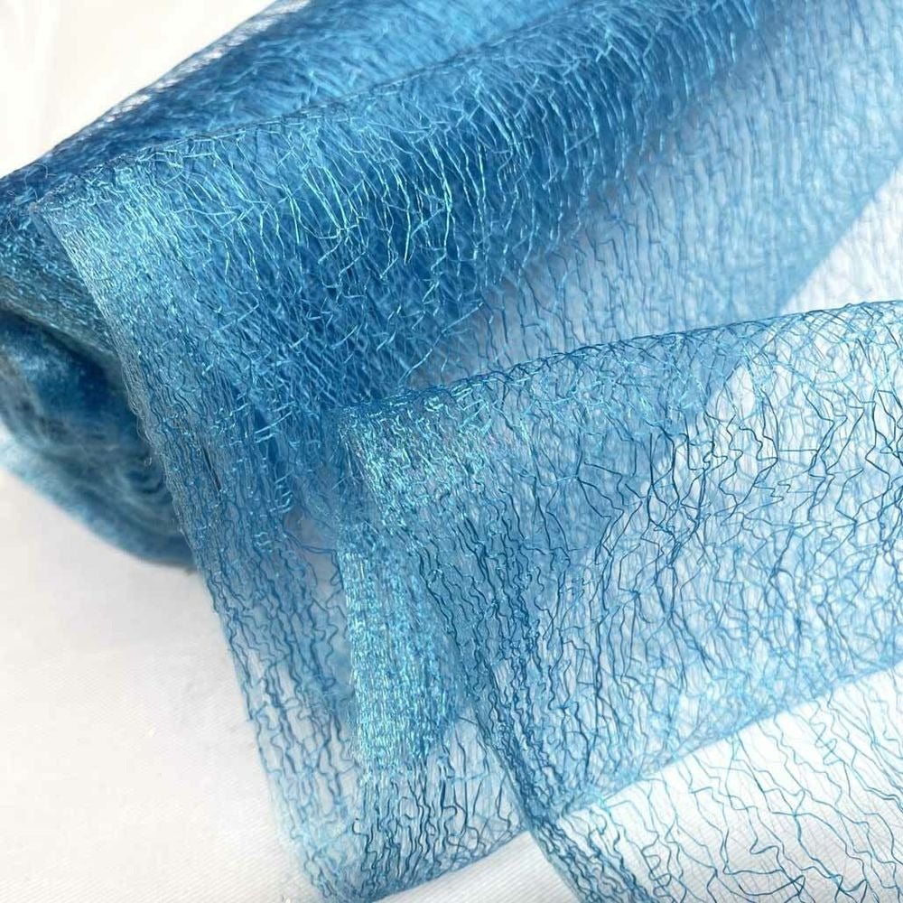 Cobweb Mesh Soft Tulle Fabric Dressmaking 60" Turquoise - Bull Ring Fabrics