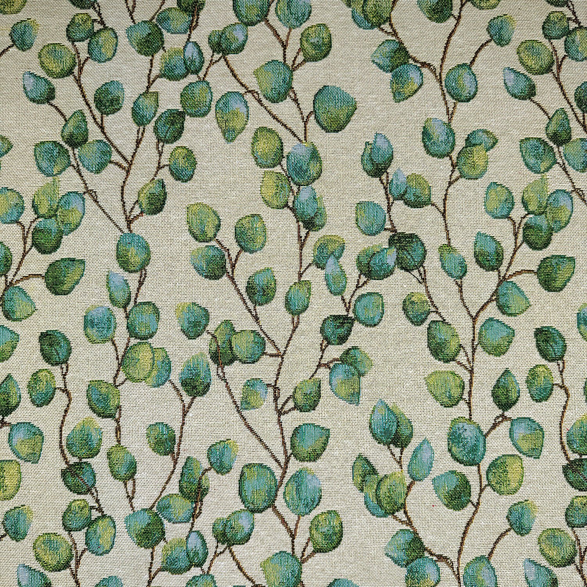 Eucalyptus Money Leaves Tapestry Upholstery Curtain Fabric 140cm - Bull Ring Fabrics