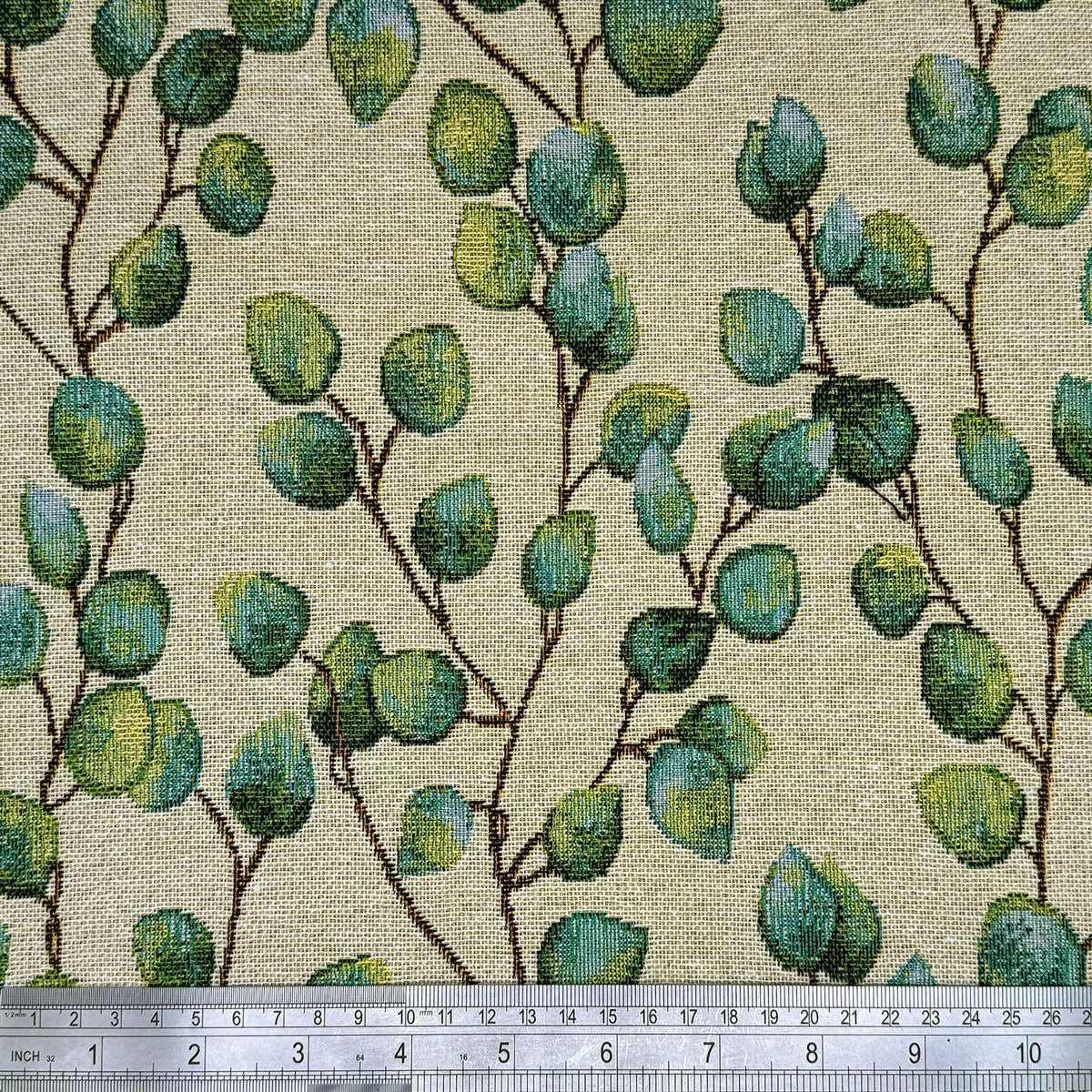 Eucalyptus Money Leaves Tapestry Upholstery Curtain Fabric 140cm - Bull Ring Fabrics