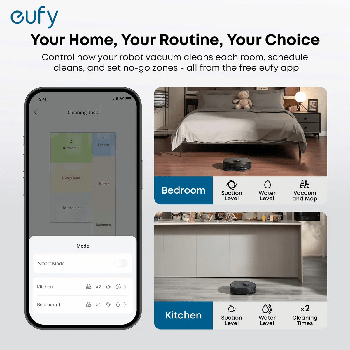 eufy L60 Hybrid Robot Vacuum with Powerful Suction, Mop, and iPath Laser Navigat - Bull Ring Fabrics
