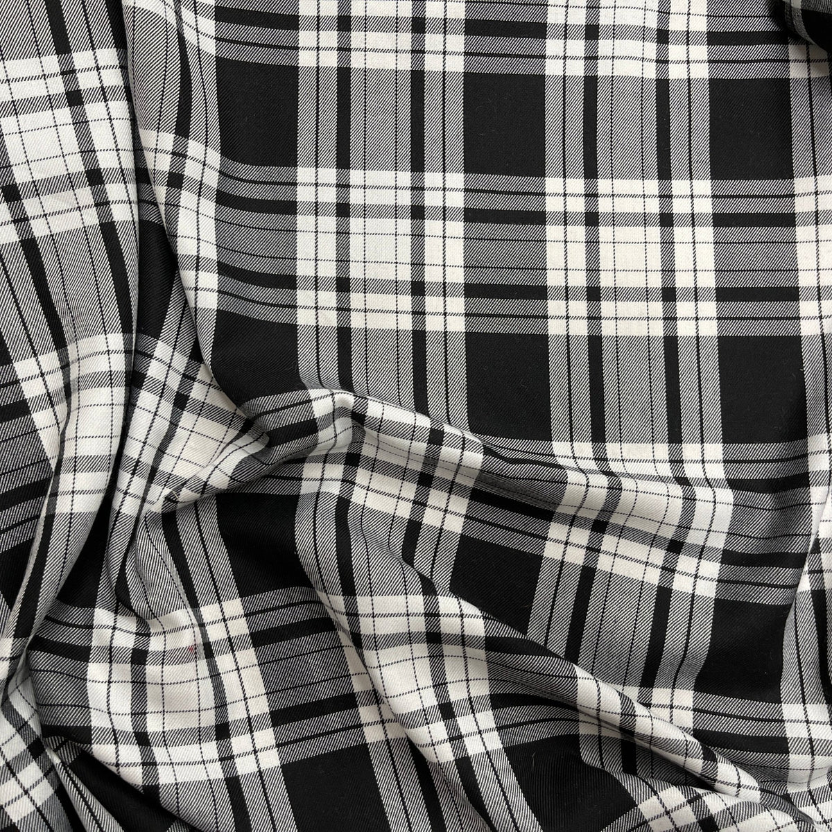 Fashion Tartan Check Polyviscose Dress Fabric 60" - Bull Ring Fabrics
