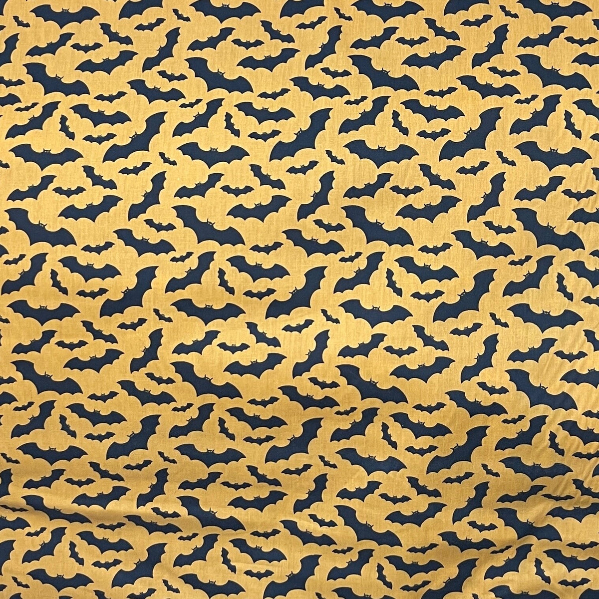 Halloween Black Bats PolyCotton Fabric Dress Craft Spooky Bunting 45" Orange - Bull Ring Fabrics