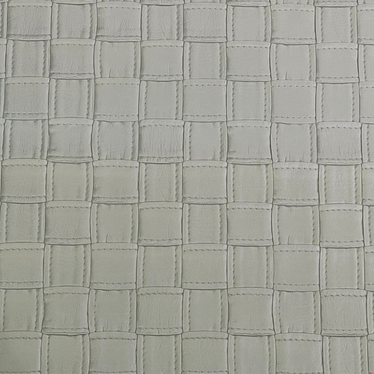 Heavy Vinyl Faux Leather Square Box Quilted Fabric 54", Ivory/Cream - Bull Ring Fabrics