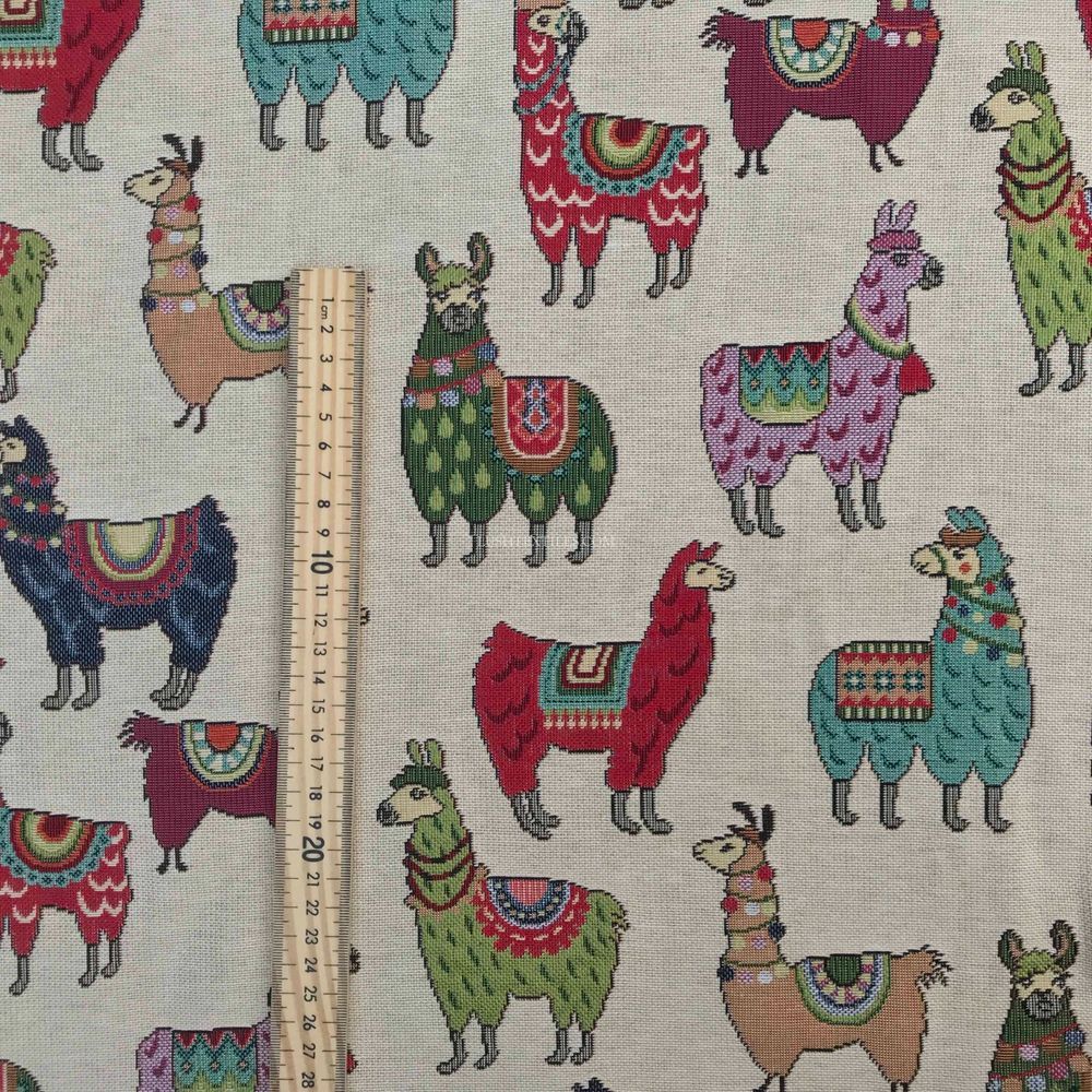 Llamas Animals Tapestry Fabric Heavy Material Upholstery Cushion Sofa 54" Wide - Bull Ring Fabrics