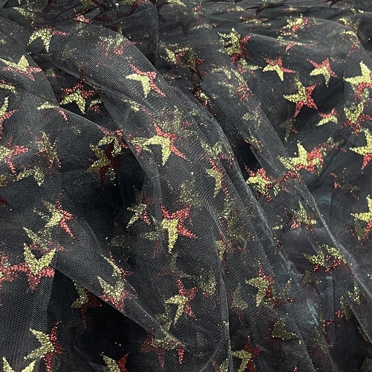 Metallic Stars Dress Net Fabric Tutu Tulle Skirt Costumes 60" - Bull Ring Fabrics
