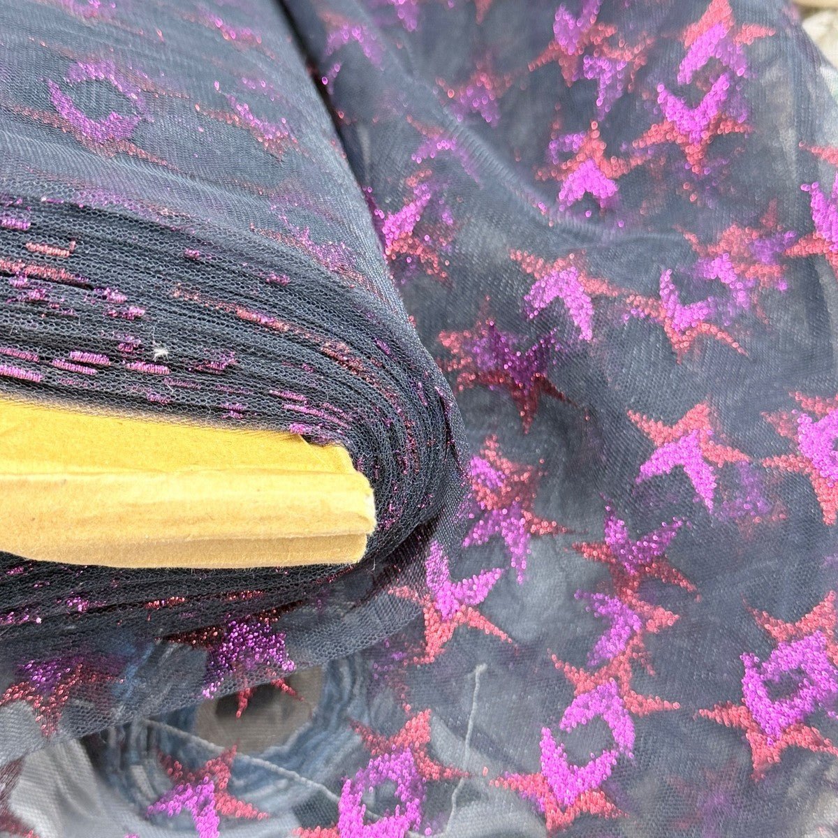 Metallic Stars Dress Net Fabric Tutu Tulle Skirt Costumes 60" - Bull Ring Fabrics