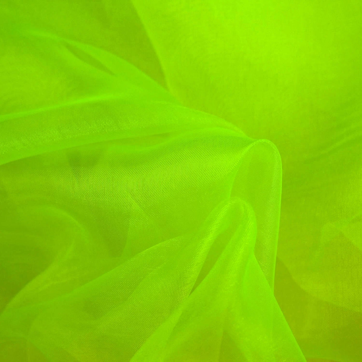 Plain Organza Fabric Dress Draping Backdrops 150cm, Flo Green - Bull Ring Fabrics