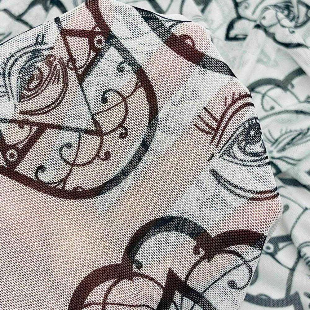 Power Net Lycra Fabric Mystic Fortune Teller All Seeing Eye Goth Stretch Spandex - Bull Ring Fabrics