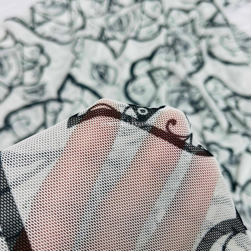 Power Net Lycra Fabric Mystic Fortune Teller All Seeing Eye Goth Stretch Spandex - Bull Ring Fabrics
