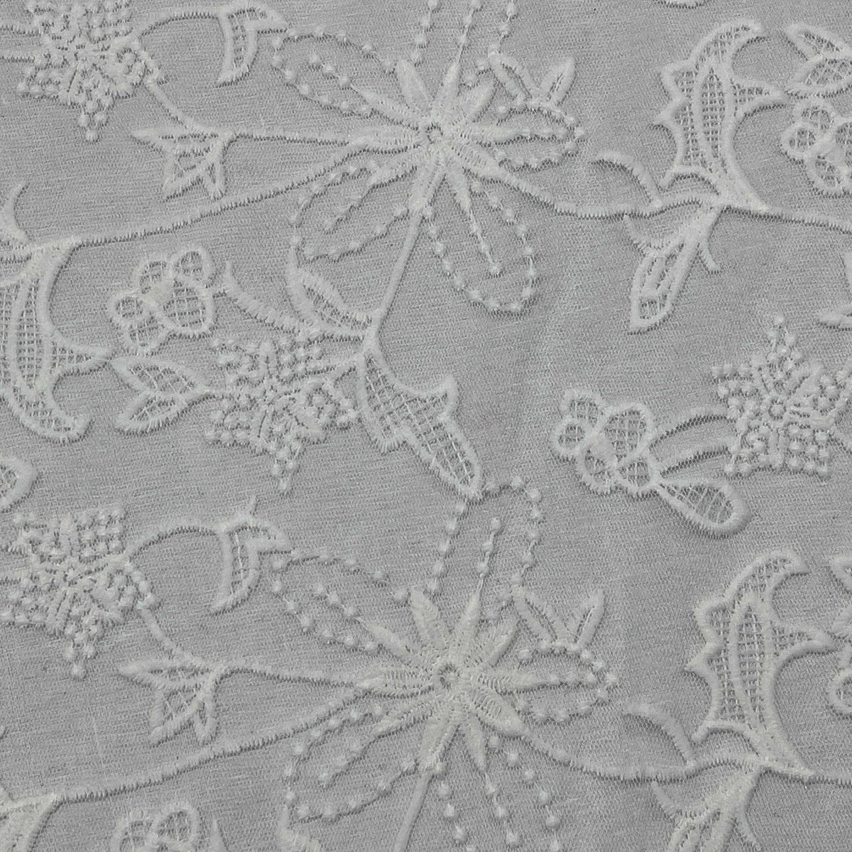 Premium Lace Embroidery Tulle/Net Lace Liberty Floral Flower Fabric, Cream - Bull Ring Fabrics