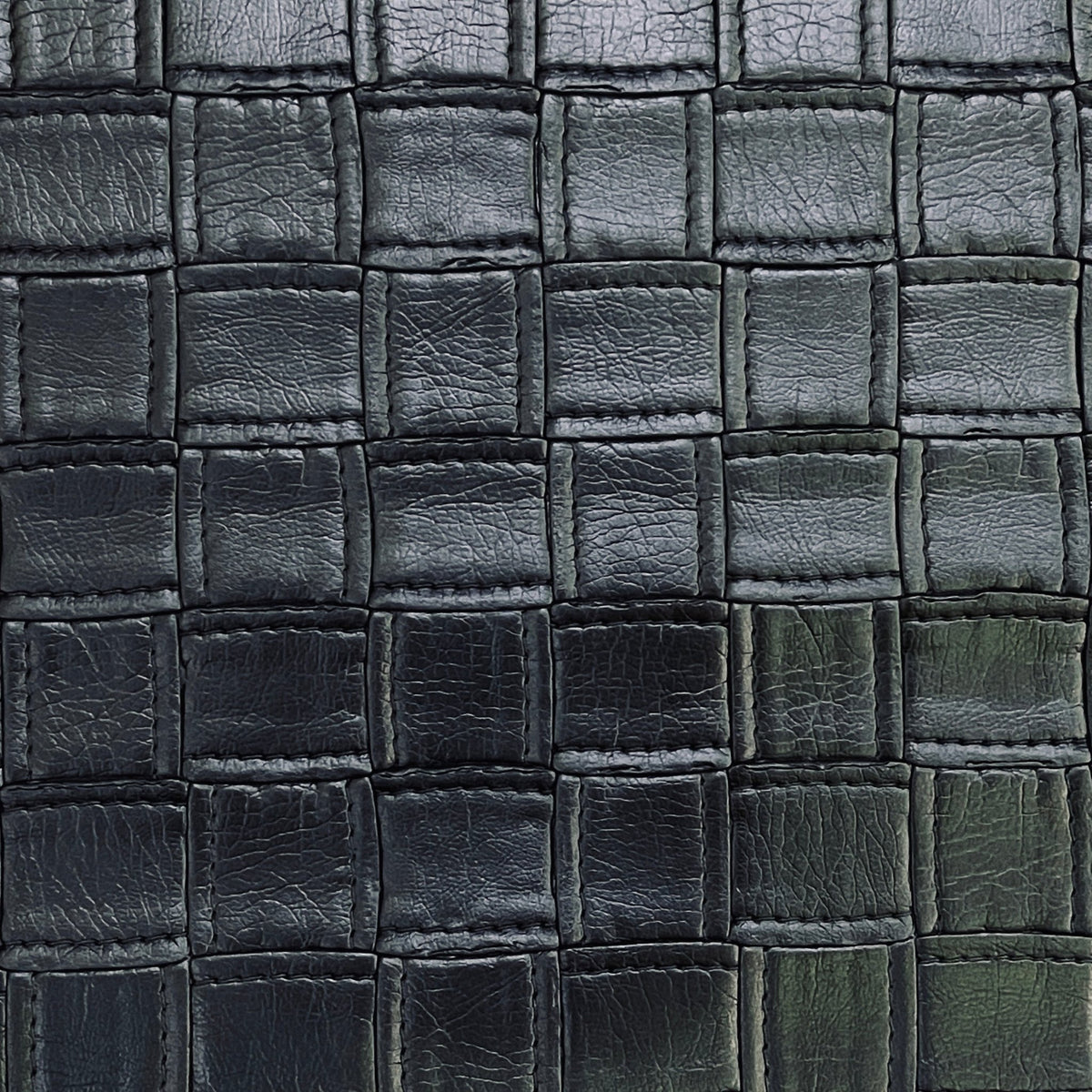 Quilted Squares Faux Leather Car Interior Door Cards Fabric Upholstery 54" Black - Bull Ring Fabrics