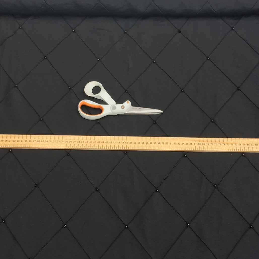 Quilted Trellis Diamonds Pearl Taffeta Fabric Dress Crafts 60" - Bull Ring Fabrics