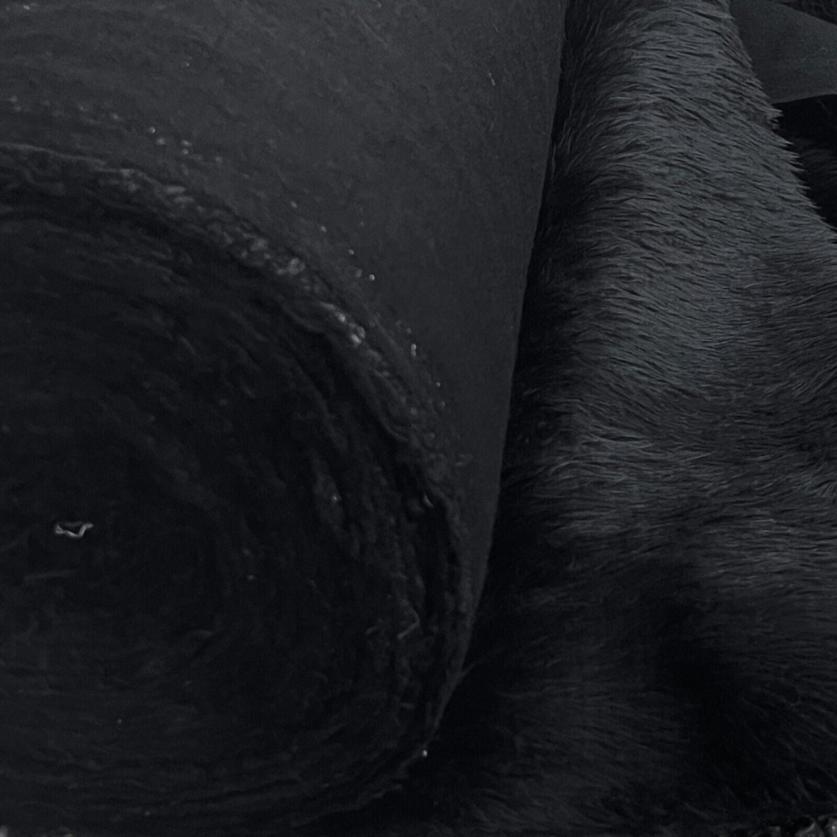 Short Pile Fun Faux Fur Fabric Crafts Toys Furry Material 150cm - Black - Bull Ring Fabrics