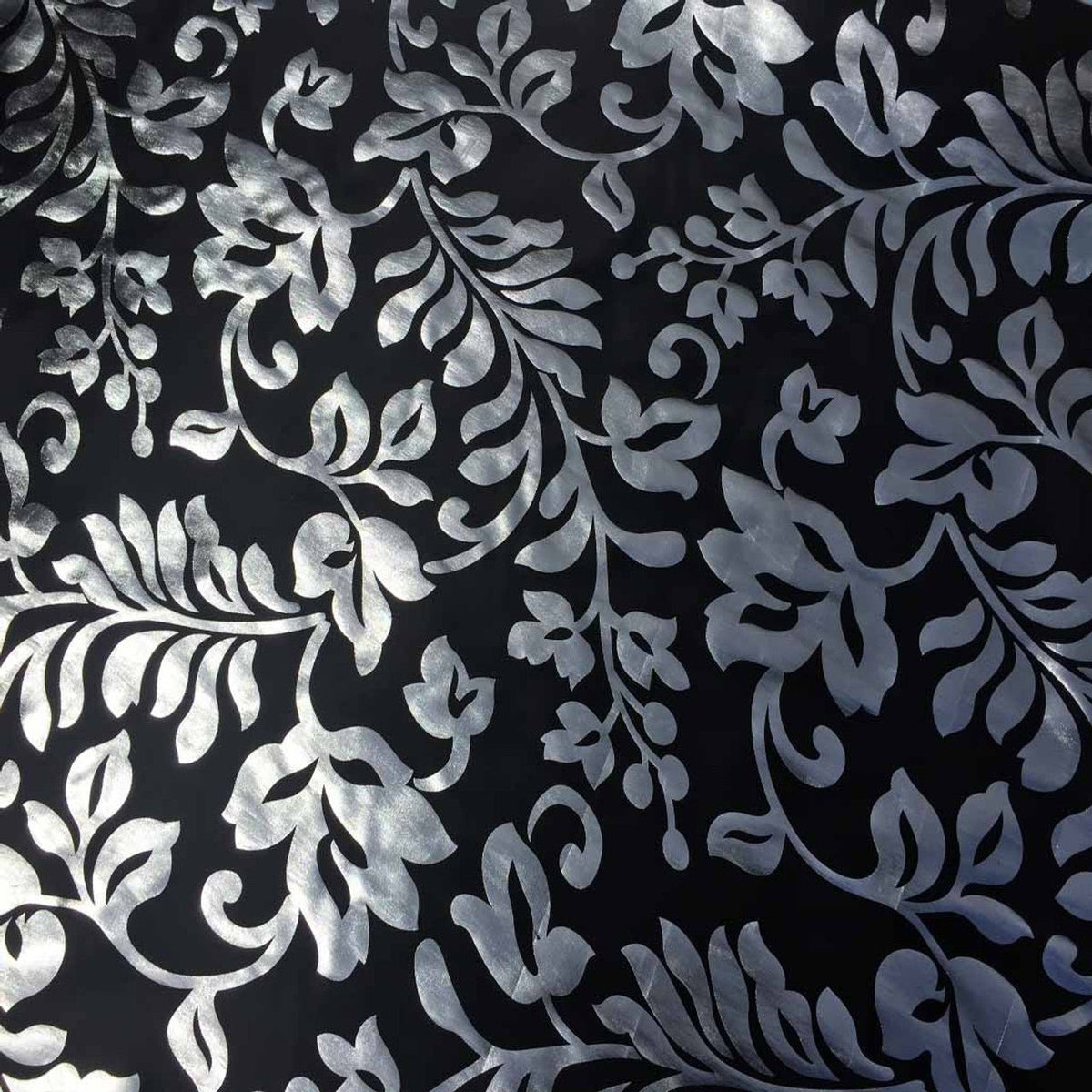 Symphony Foil Floral Taffeta Fabric Curtain Dress 60" - Bull Ring Fabrics