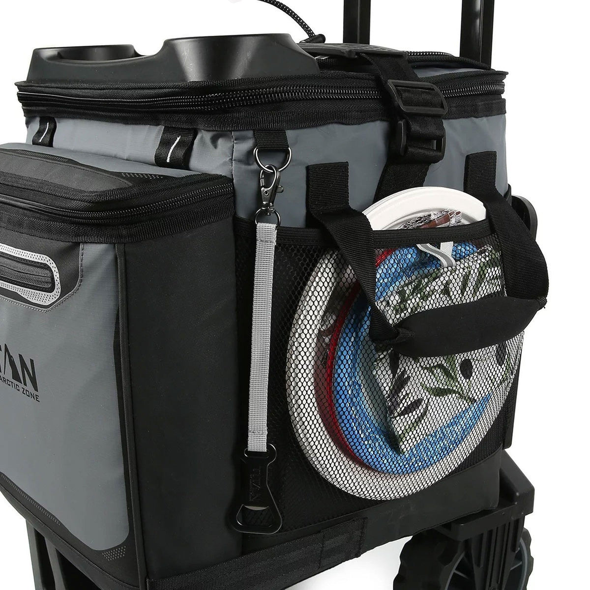 Titan 60 Can Rolling Cooler with All Terrain Cart 22.5 Litre 3 Day Ice Cool Bag - Bull Ring Fabrics