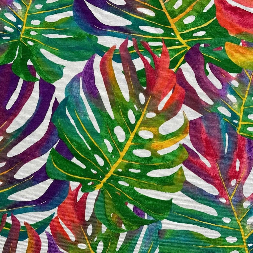 Tropical Cotton Fabric Palm Leaves Curtain Upholstery Jungle Palm Leaf 54” Per 1/2M - Bull Ring Fabrics