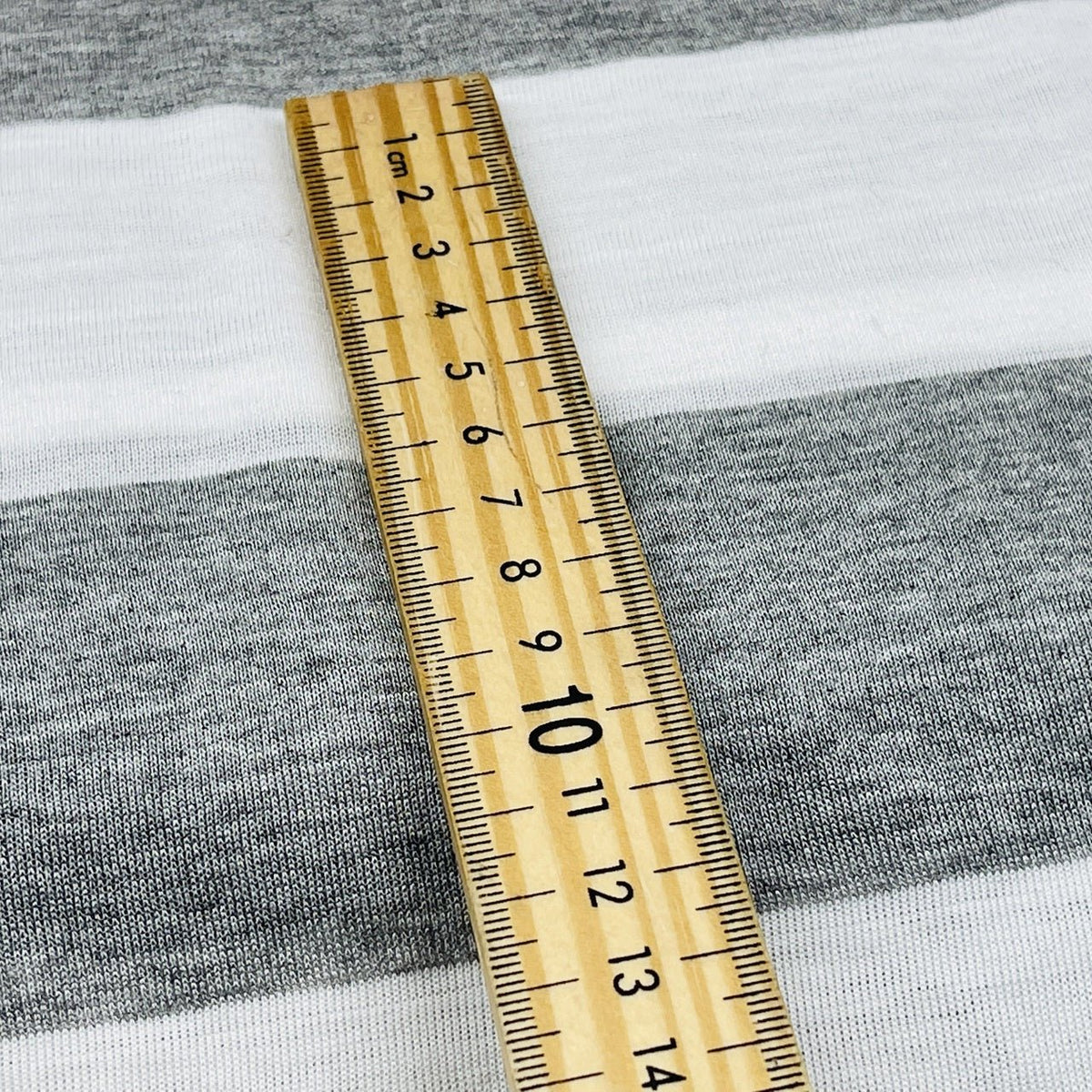 6cm Thick Striped Spandex Jersey Dress Fabric, Grey/White - Bull Ring Fabrics