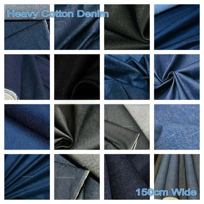 8oz Premium Denim Jeans Fabric 100% Cotton Clothing Jeans Crafts Dress Dungaree - Bull Ring Fabrics