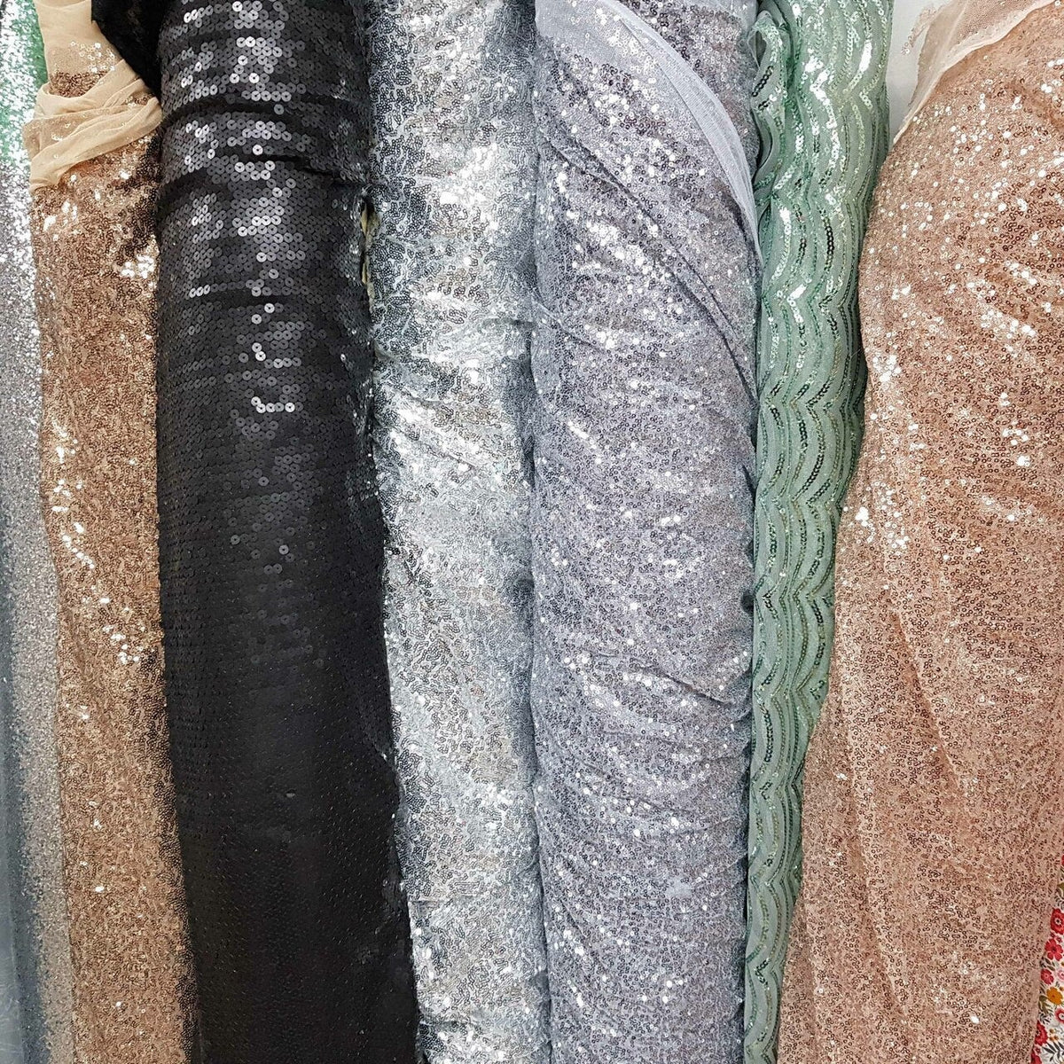 All Over Sequins On Net Fabric - Bull Ring Fabrics