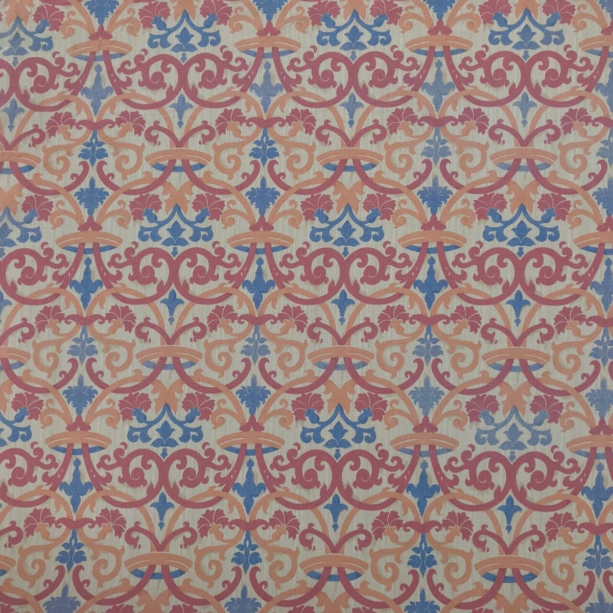 Asics Print Damask Vintage Cotton Fabric, Pink/Peach - Bull Ring Fabrics
