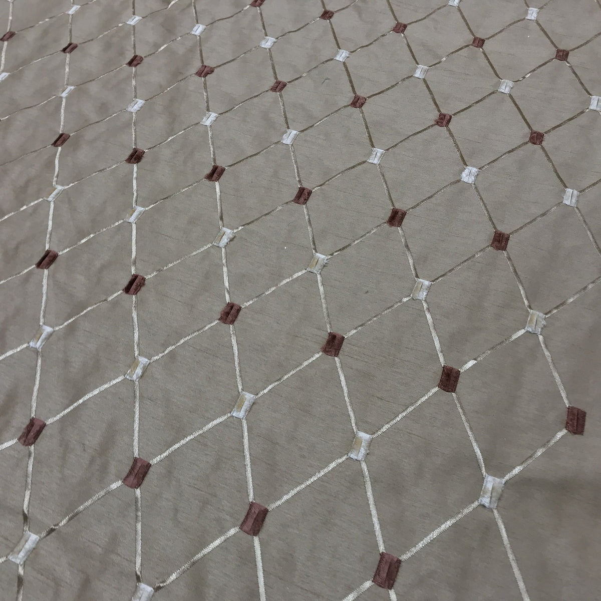 Bamboo Diamond Tuft Taffeta Fabric, Gold - Bull Ring Fabrics