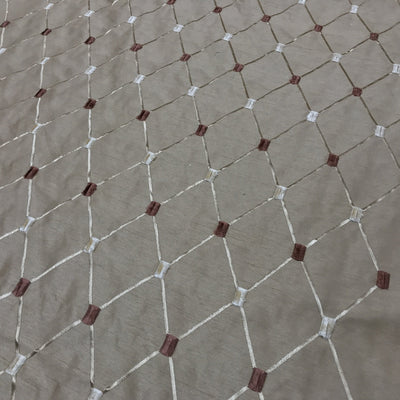 Bamboo Diamond Tuft Taffeta Fabric, Gold - Bull Ring Fabrics