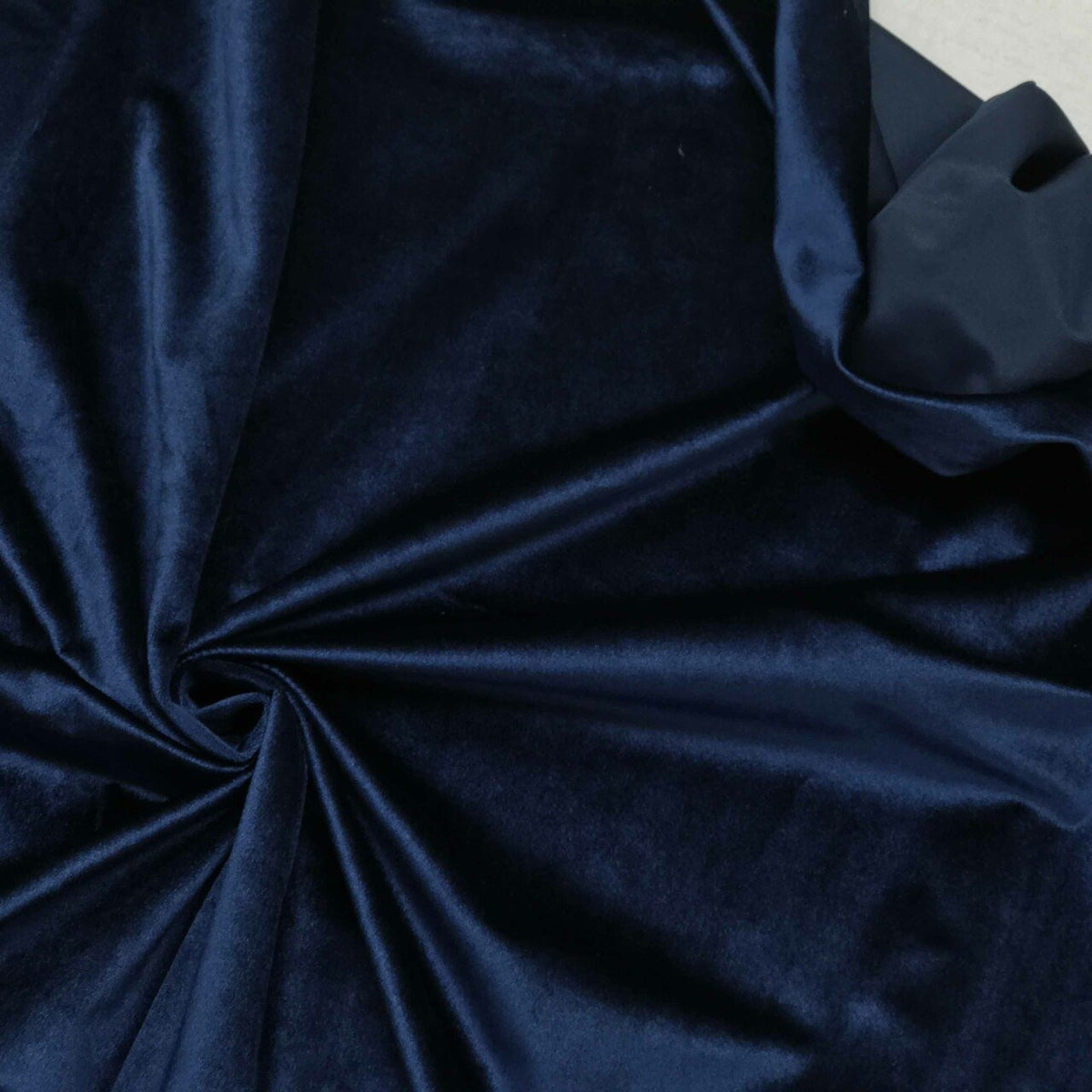 Bellissimo Plush Velvet Curtain Fabric, Navy - Bull Ring Fabrics