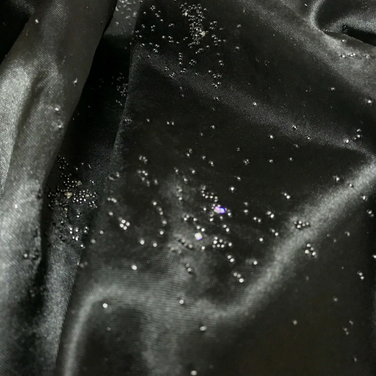 Black Satin Fabric Small Silver Gemstones Dress Draping Material 60" - Bull Ring Fabrics