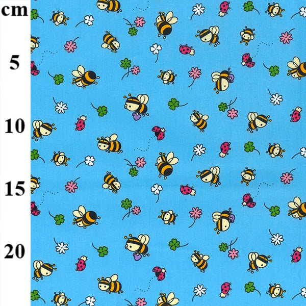 Bumblebee & Flowers Rose & Hubble Cotton Poplin Fabric - Bull Ring Fabrics