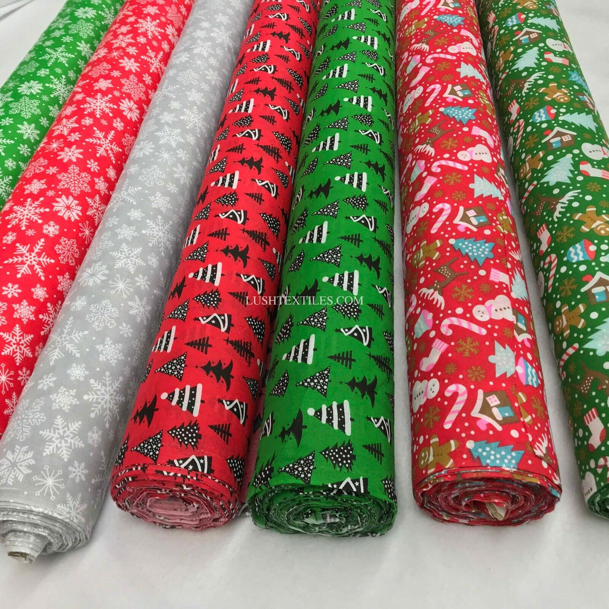 Christmas PolyCotton Fabric Xmas Crafts Material 45" - Bull Ring Fabrics