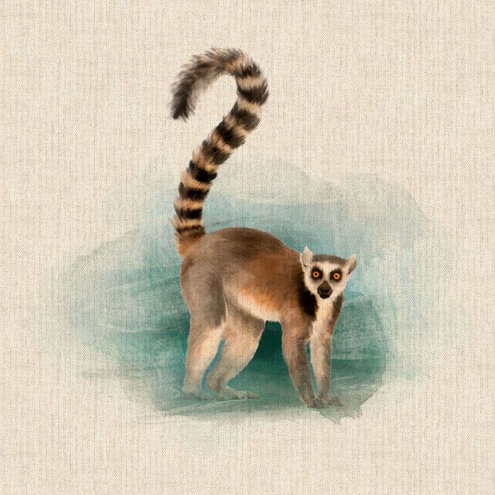 Cushion Picture Panel, Lemur - Bull Ring Fabrics
