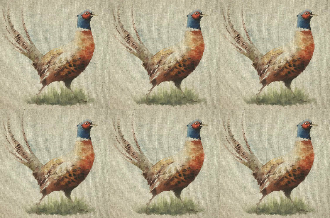 Cushion Picture Panel, Pheasant - Bull Ring Fabrics