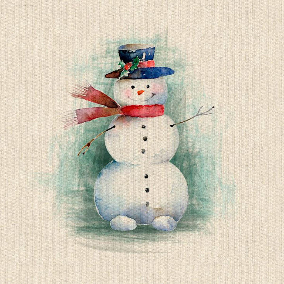 Cushion Picture Panel, Snowman - Bull Ring Fabrics