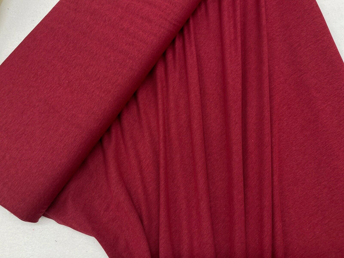 Dark Red Stretch Cotton Viscose Jersey Dress Fabric Tunics/Head Wrap 150cm - Bull Ring Fabrics