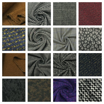 Designer Tweed Wool Mix Melton Fabric Coats Jacket Wool Blend Tartan Herringbone - Bull Ring Fabrics
