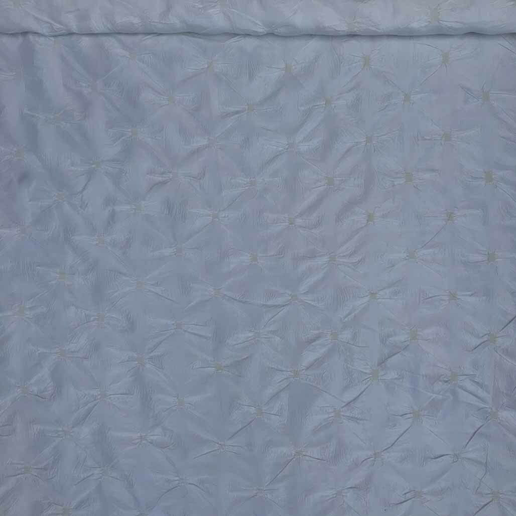 Elasticated Ribbon Taffeta Fabric, White - Bull Ring Fabrics