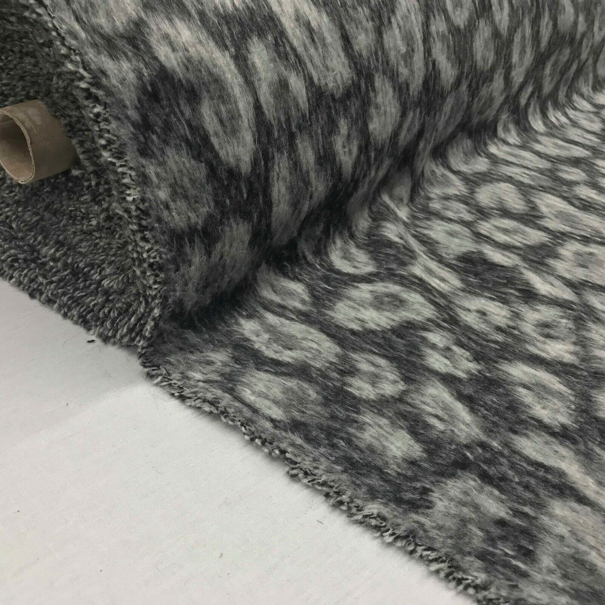 Furry Wool Blend Warm Fabrics Animal Melton Fabric Sew Coat Jacket LEOPARD SPOTS - Bull Ring Fabrics