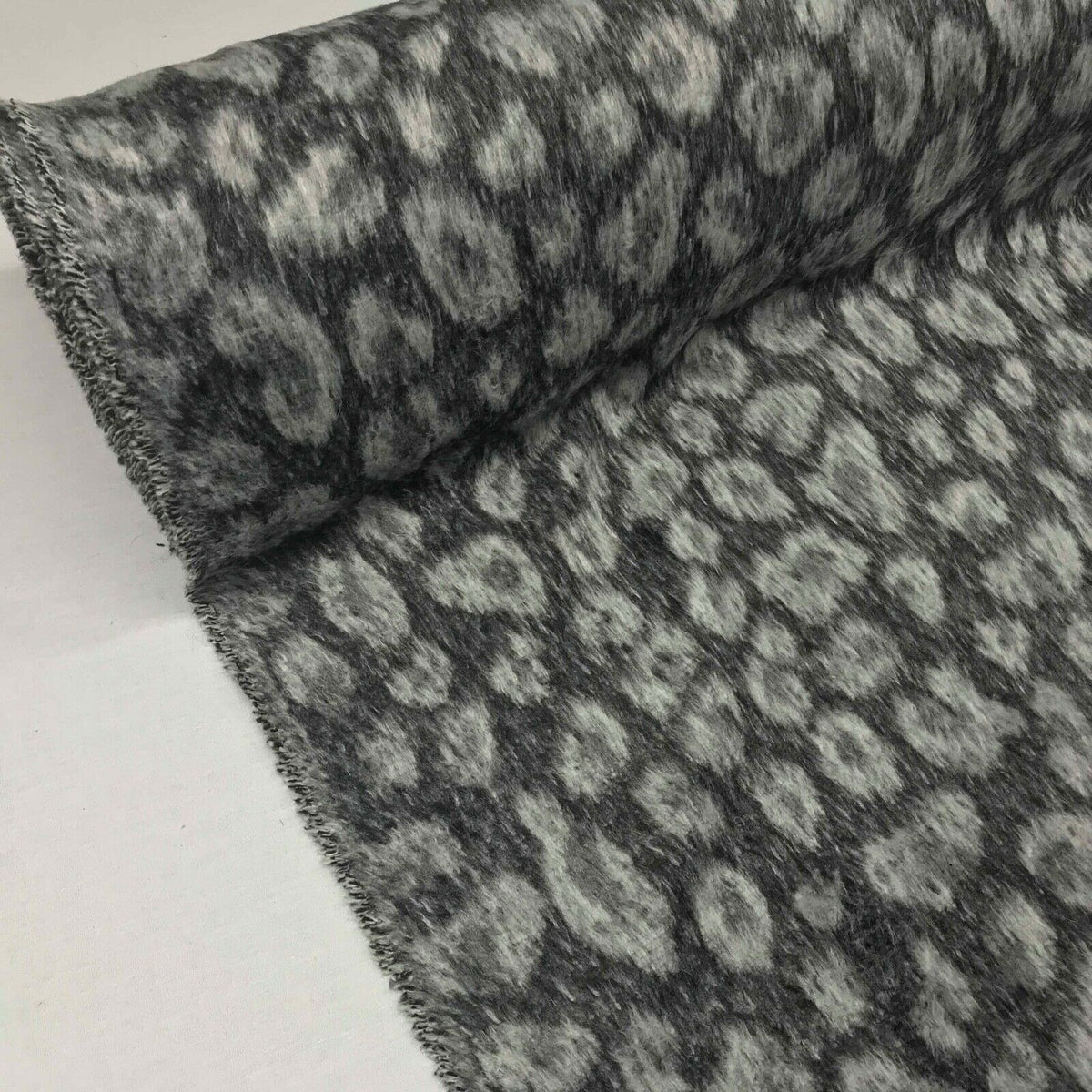 Furry Wool Blend Warm Fabrics Animal Melton Fabric Sew Coat Jacket LEOPARD SPOTS - Bull Ring Fabrics