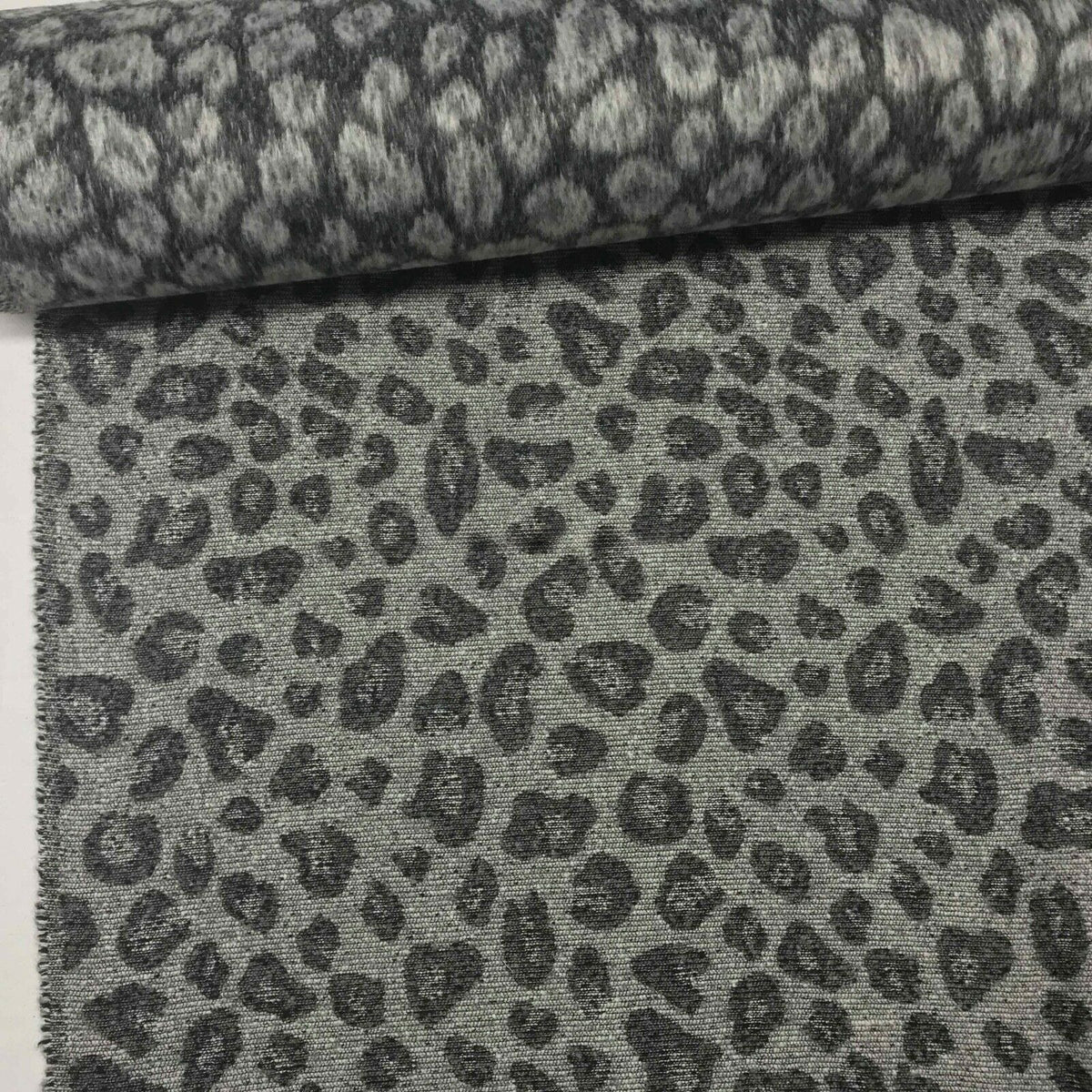 Furry Wool Blend Warm Fabrics Animal Melton Fabric Sew Coat Jacket LEOPARD SPOTS - Bull Ring Fabrics